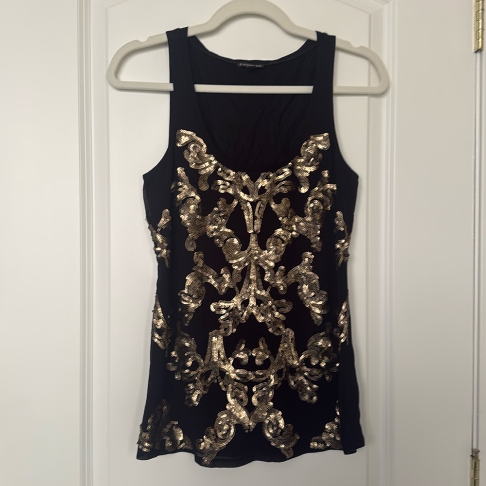 New Express Top w gold sequins, great shirt to go out